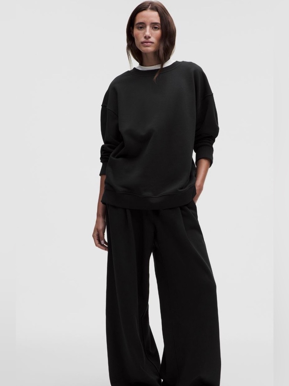 lululemon athletica French Terry Crew in Black Size Medium or XL